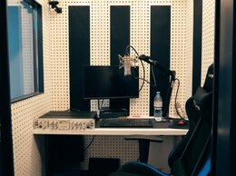 Damien Hartmann's voice recording booth